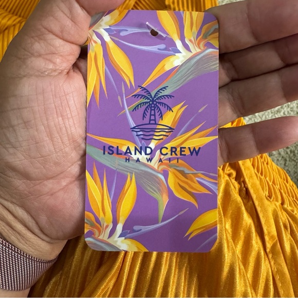 NWT Island Crew Hawaii Womens Mustard Yellow Wide-Leg Pants XL - Picture 12 of 12